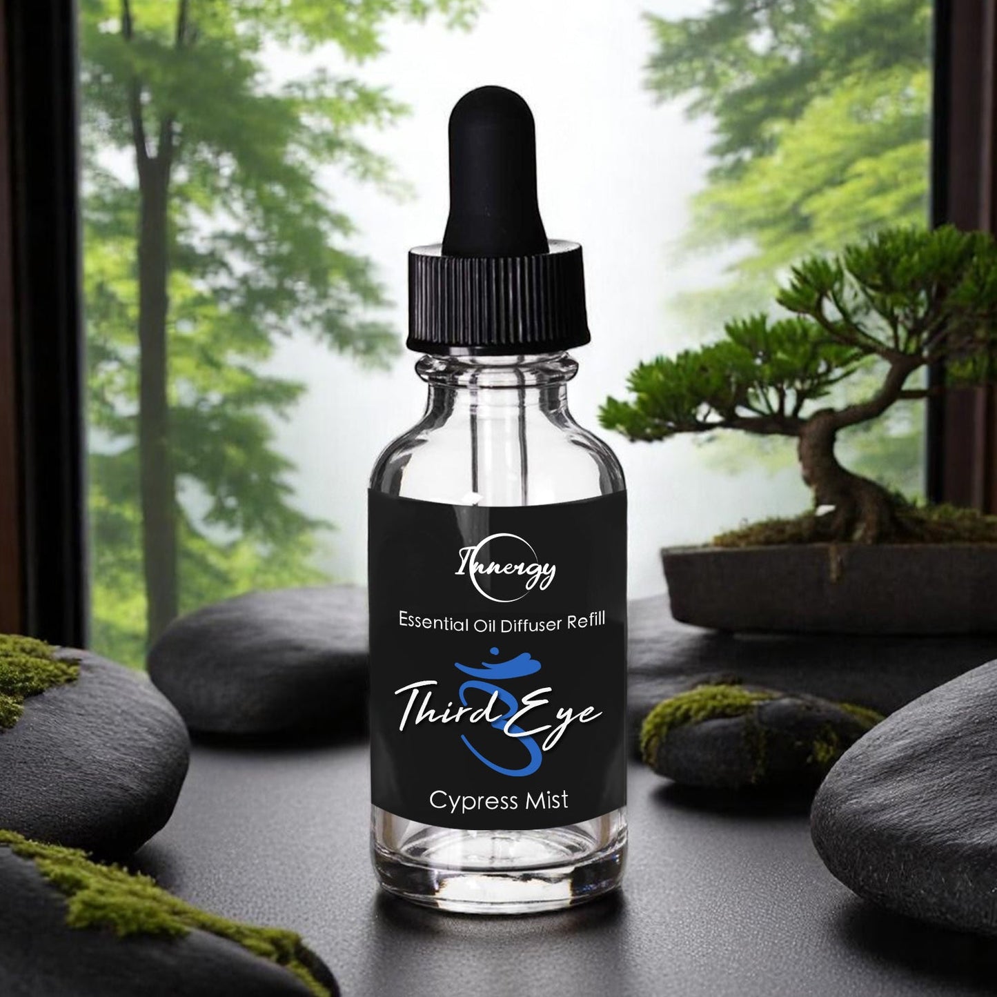 Third Eye Chakra Crystal-Enhanced Oil Diffuser, Car Air Freshener, 8ml