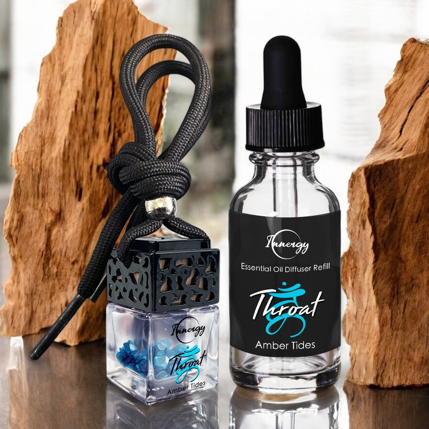 Throat Chakra Crystal-Enhanced Oil Diffuser, Car Air Freshener, 8ml