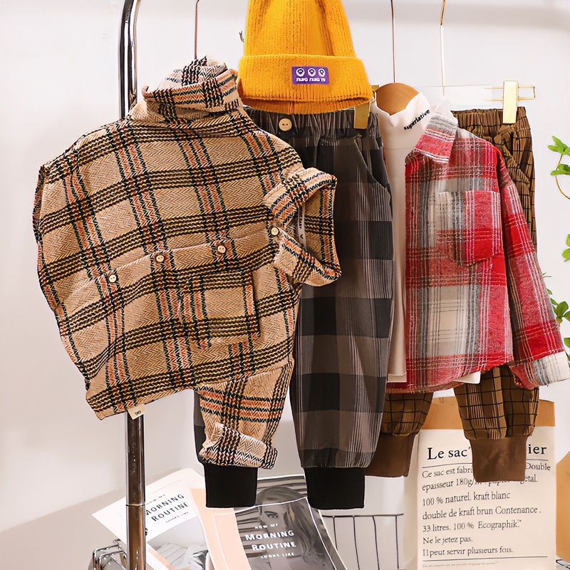 Spring And Autumn Children's Clothing Children's Casual Plaid Shirt
