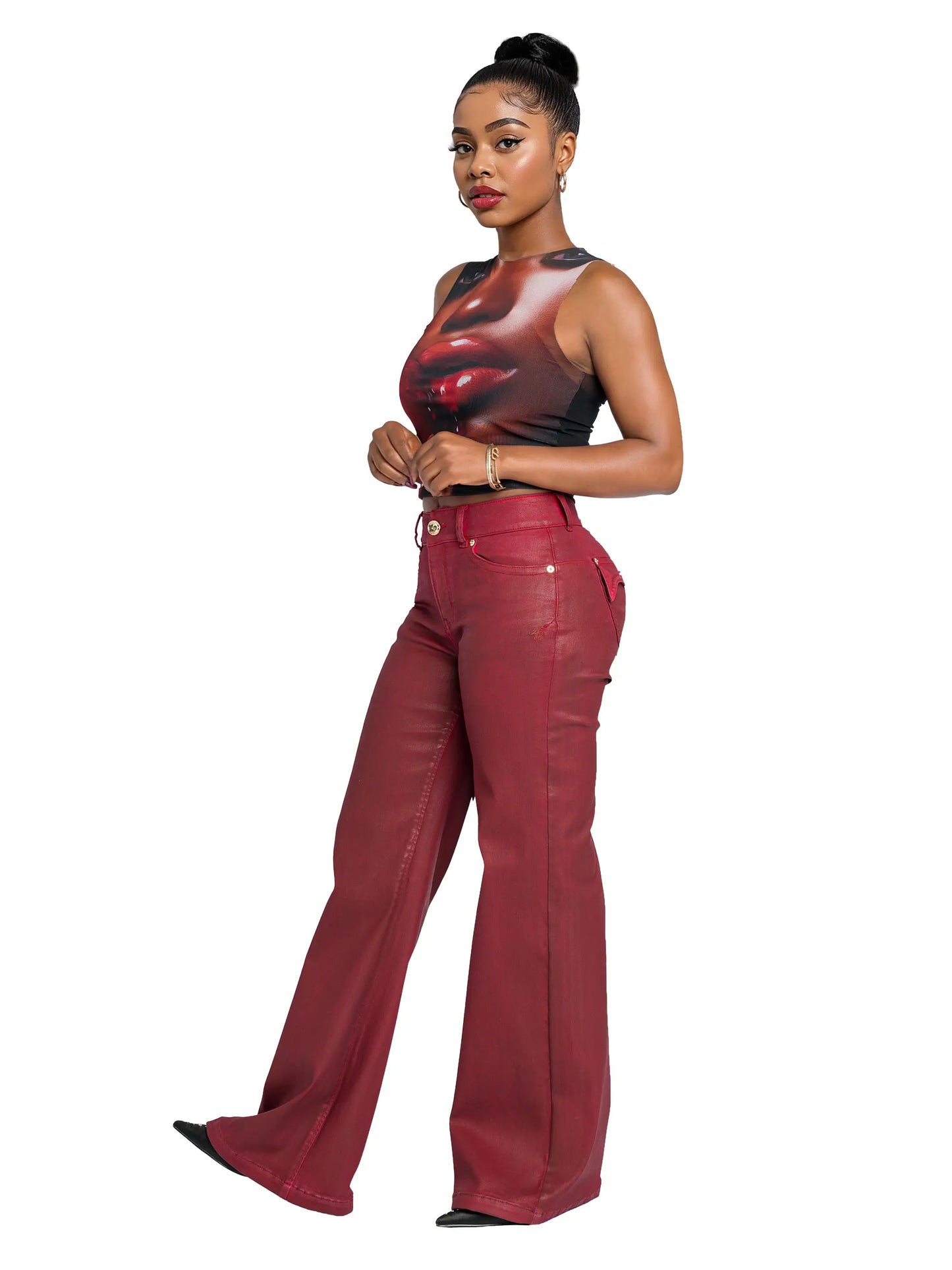 Low-Rise Wide-Leg Jean - Red Delicious
