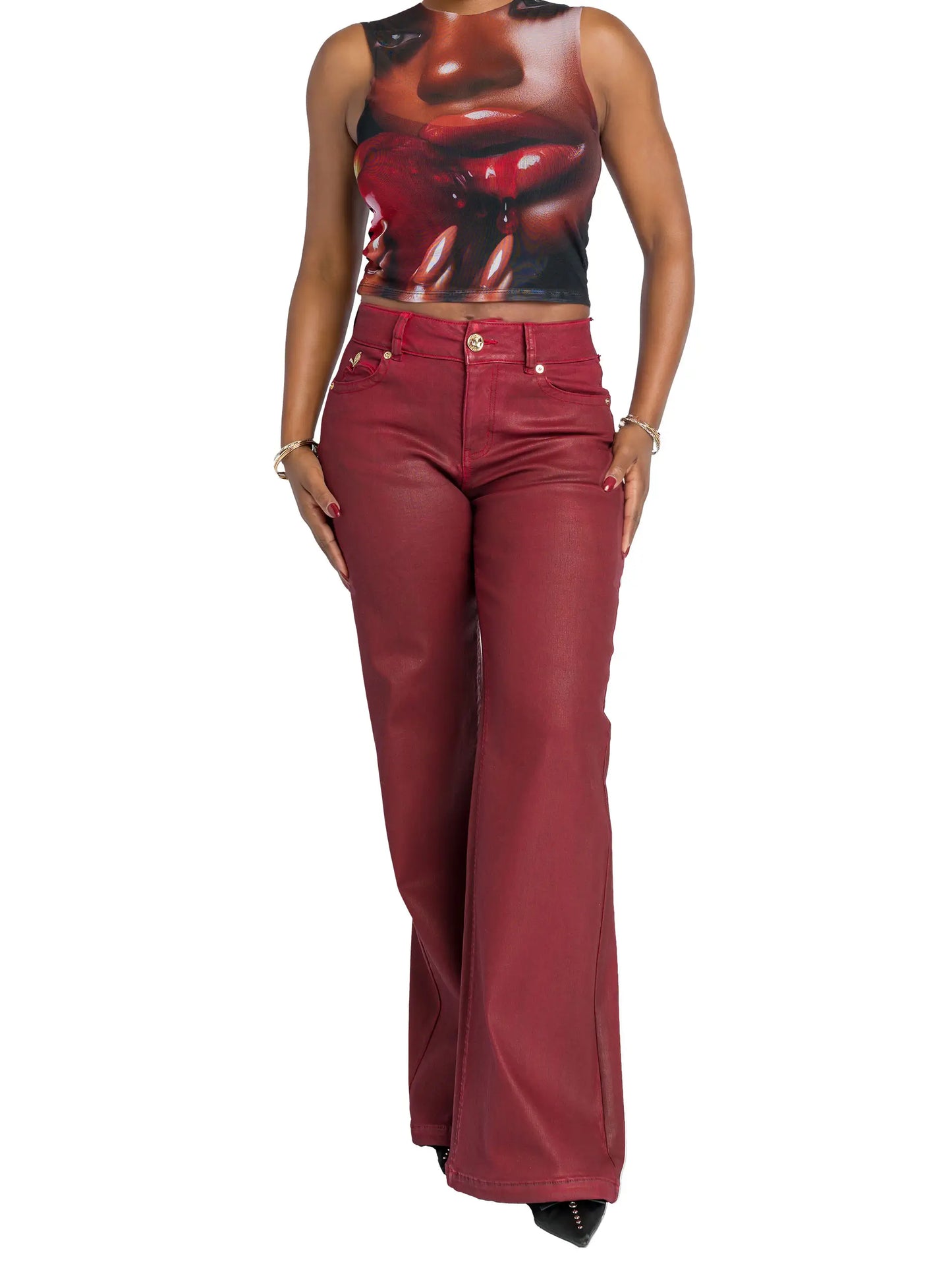 Low-Rise Wide-Leg Jean - Red Delicious