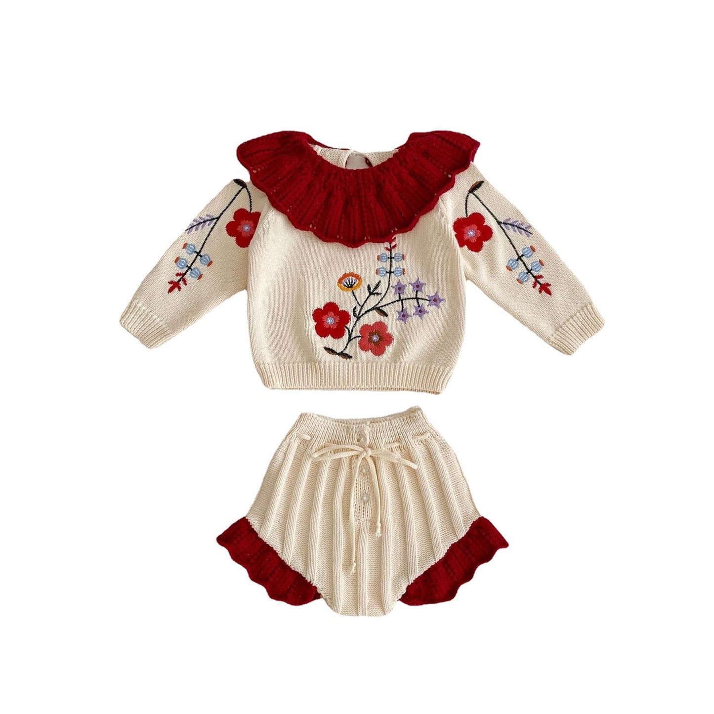 Autumn New Baby Girl Knitted Suit