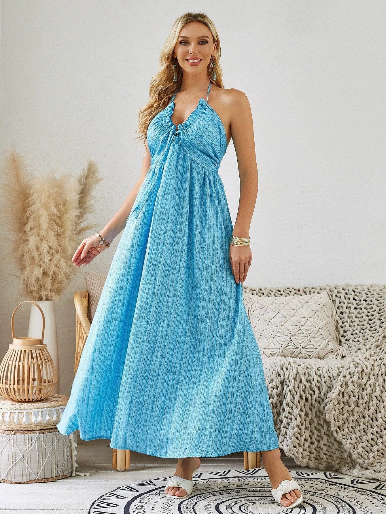 Bohemian Halter Maxi Dress