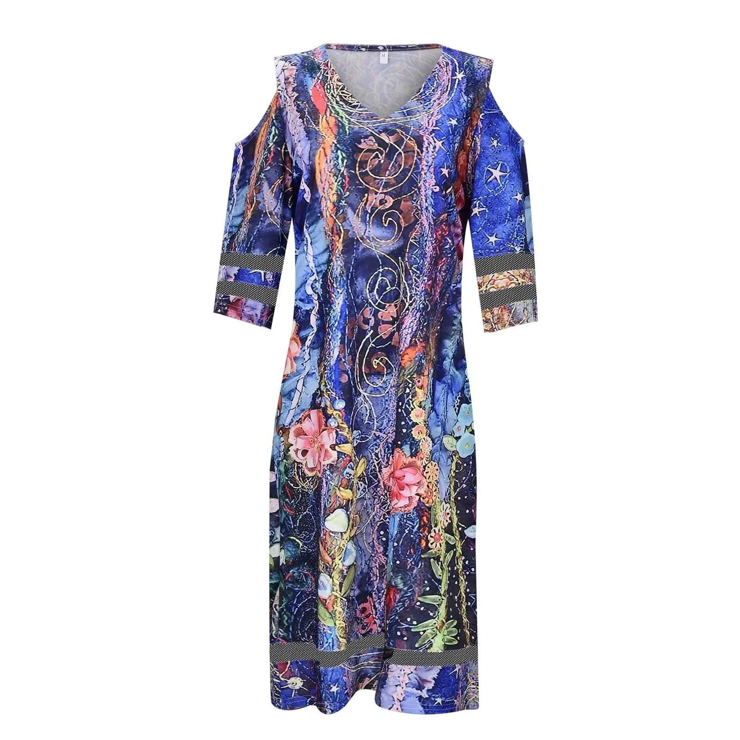 Boho Chic V-Neck Tie-Dye Dress