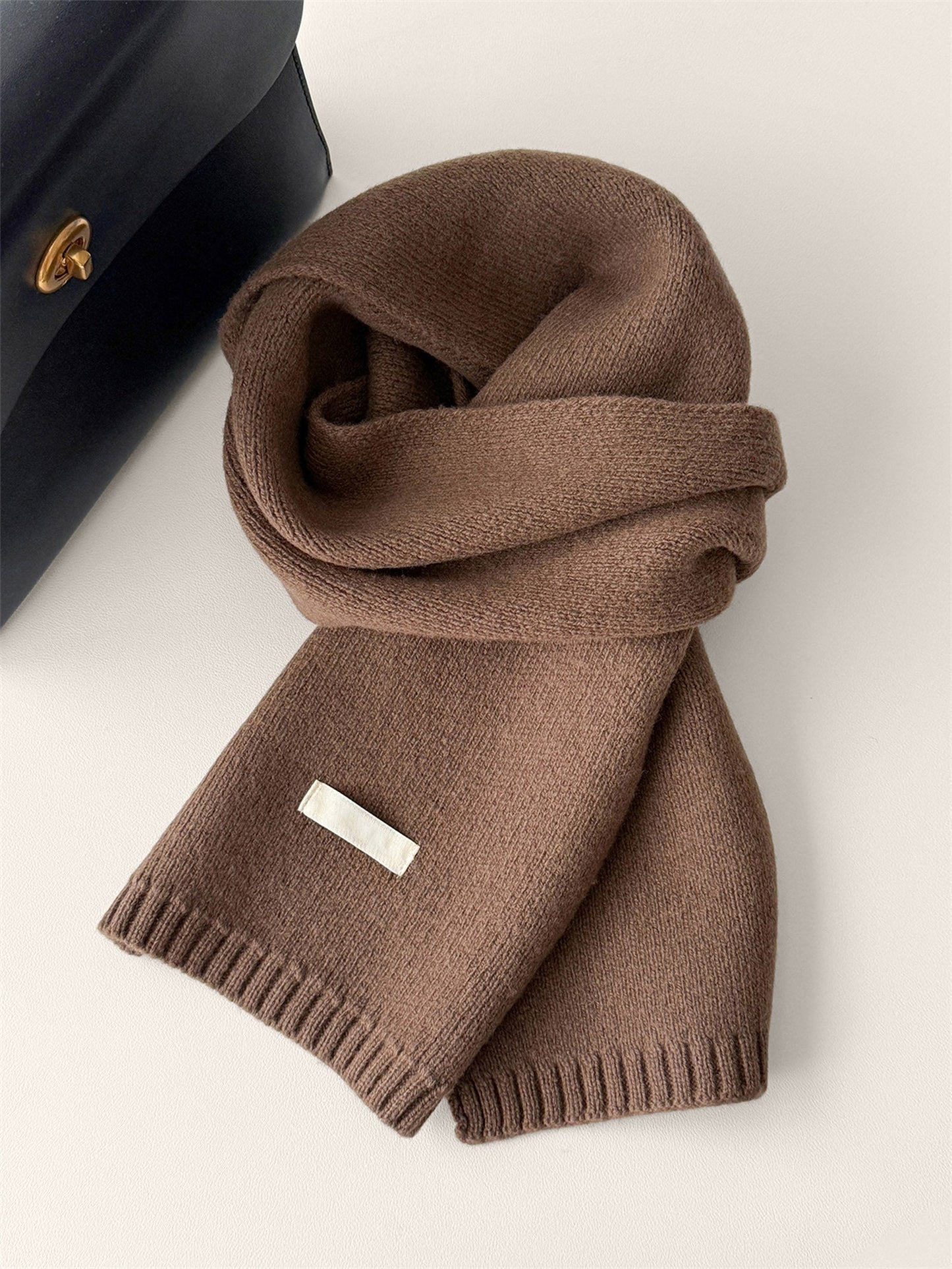 100% Wool Solid-Color Woven Scarf