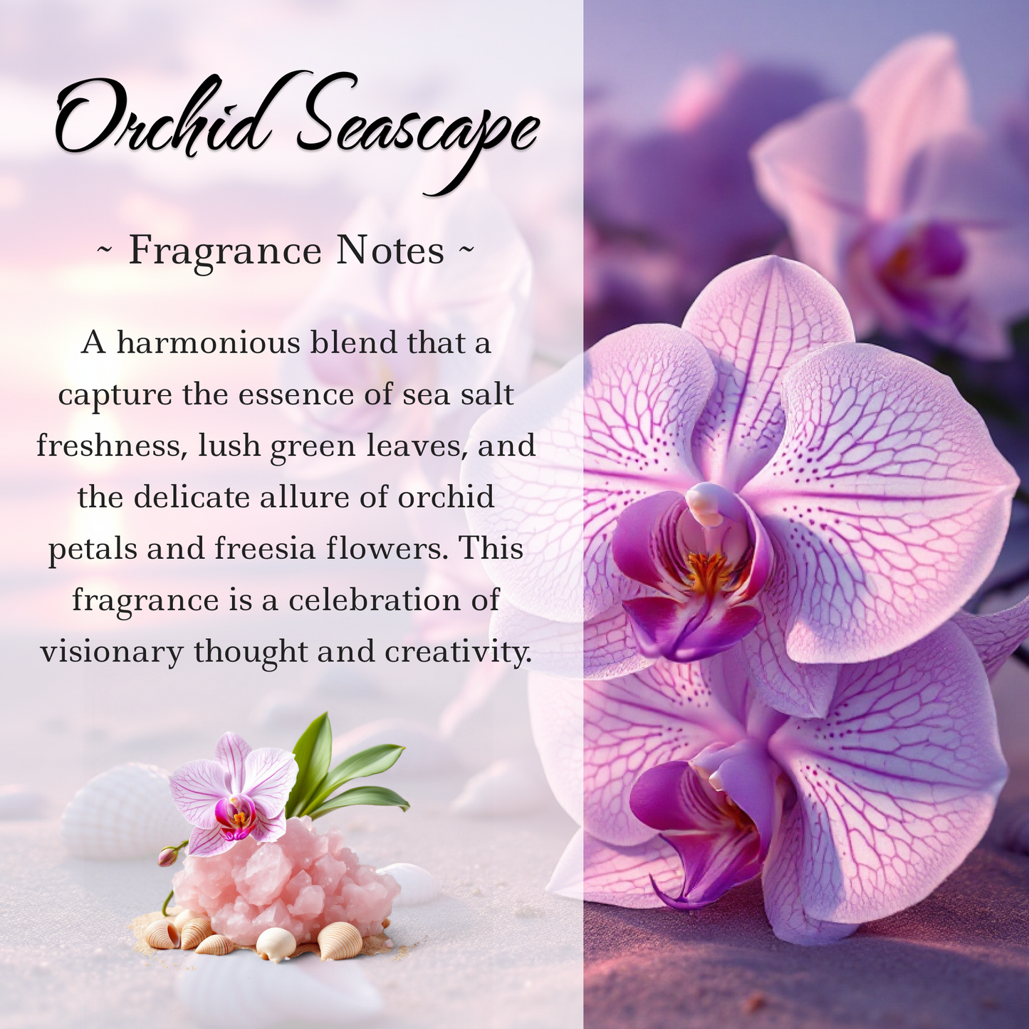 Orchid Seascape Crystal-Enhanced Oil Diffuser, Car Air Freshener, 8ml